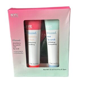 NYC Underground Glazed Strawberry Lip Mask & Mint Lip Scrub 2-Piece Set